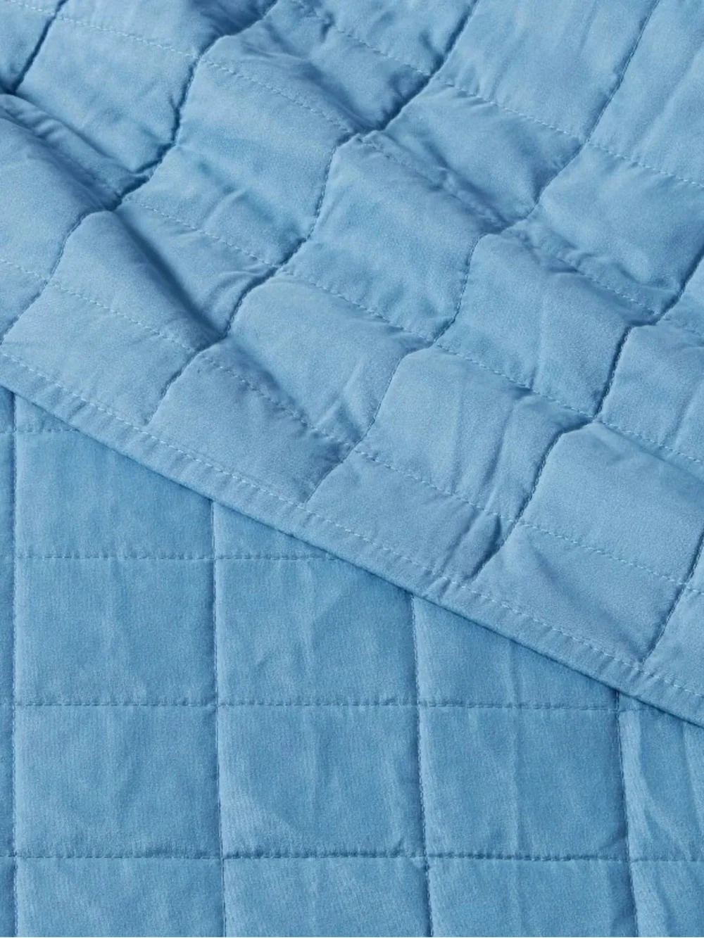 Twin Box Stitch Microfiber Kids' Quilt Blue - Pillowfort